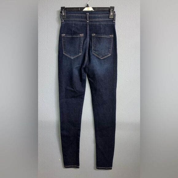 Kancan dark wash button non distressed skinny jeans size 1/24 731 - Picture 2 of 2